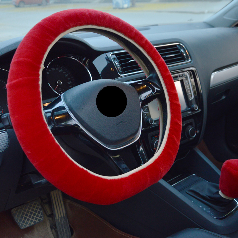 Cubierta de la rueda de dirección coche felpa anillo no de goma otoño e invierno cálido práctico hombres y mujeres volante cubierta de la fábrica al por mayor cubierta de la manija