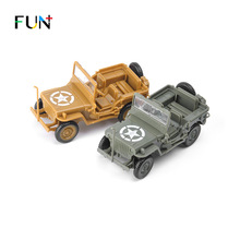乐加 4D拼装1:48二战威利斯吉普车模型2色套装军事课程玩具小礼品