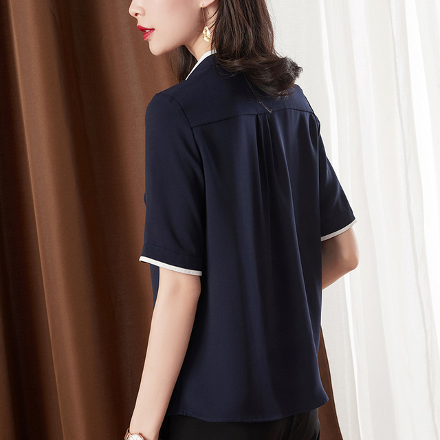 Chiffon shirt women’s short sleeve summer professional design sense shirt loose Korean version top