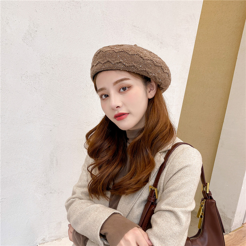 retro painter autumn and winter black wild hat NSCM11101