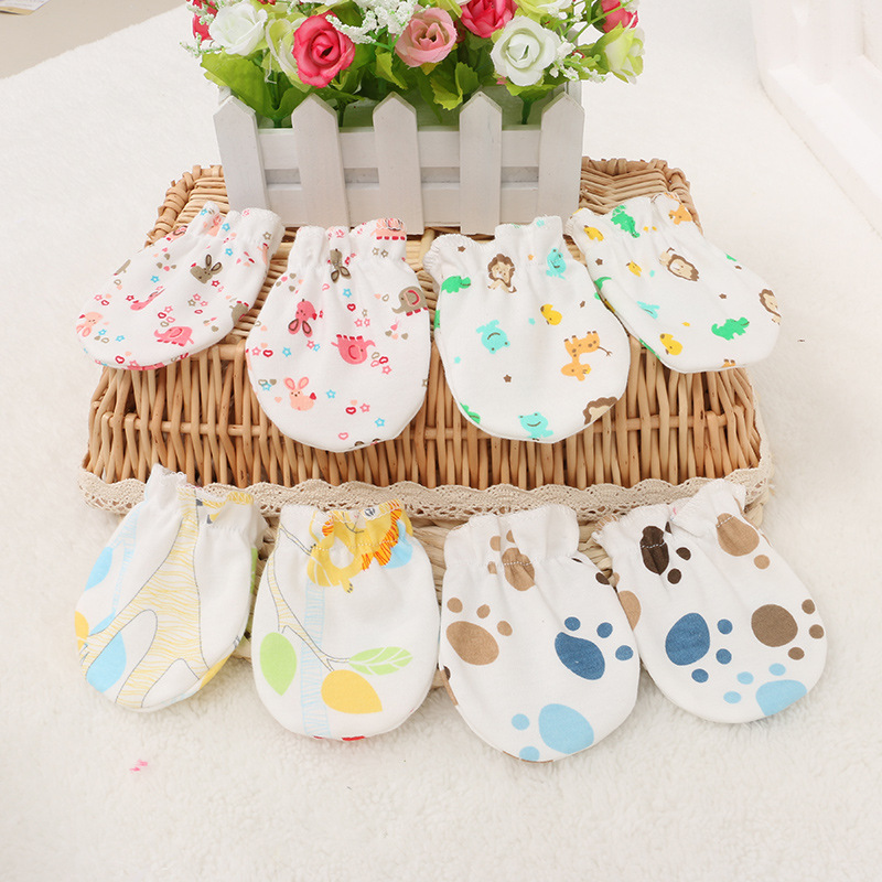 婴幼儿脚套纯棉卡通印花护脚脚套夏天0-3月脚套薄款6个月宝宝脚套