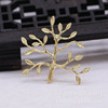 Metal hair accessory, brooch, 24 carat white gold, golden color