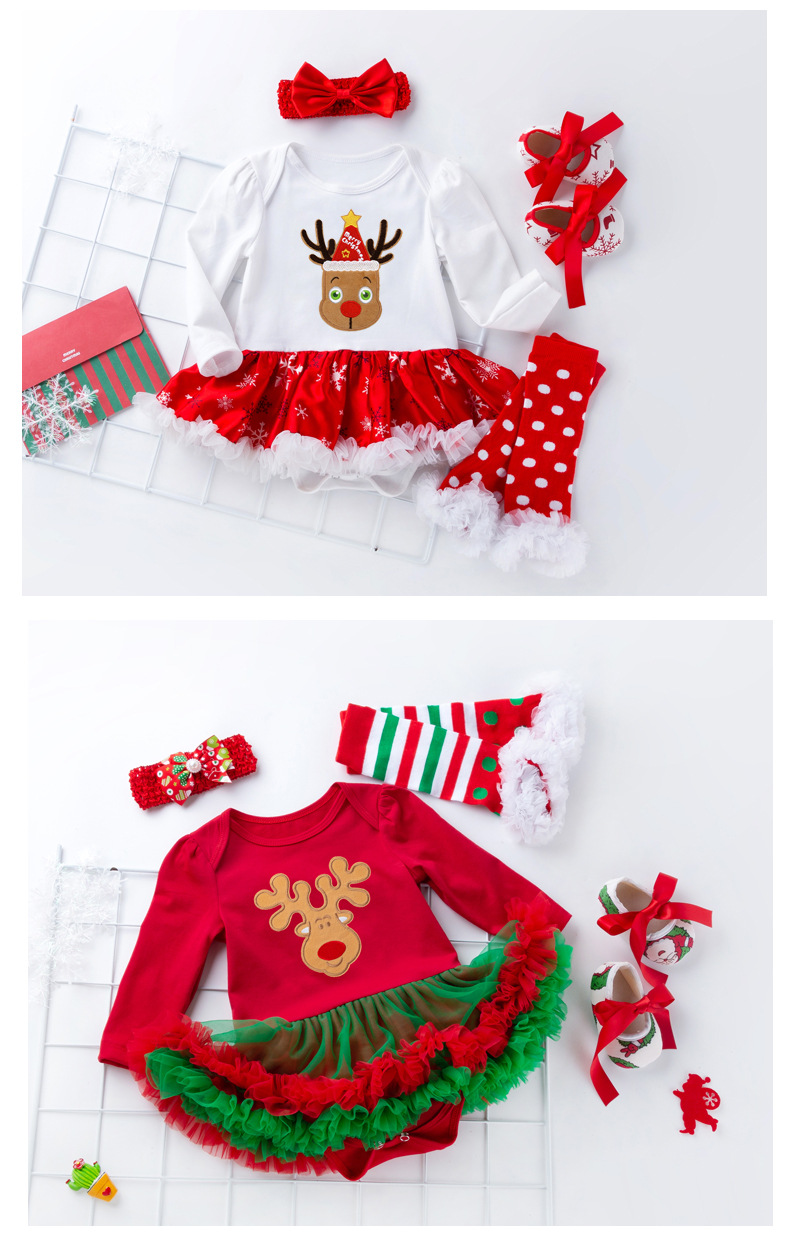 Christmas Fashion Cartoon Cotton Baby Rompers display picture 3