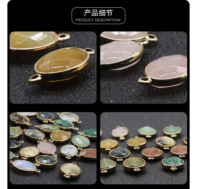 Crystal Agate Gemstone Edging Pendant Wholesale display picture 10