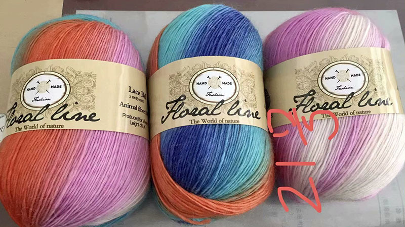 Una sola hebra sección teñida hilo degradado color lana tejida a mano bufanda sombrero lana Arco Iris lana al por mayor