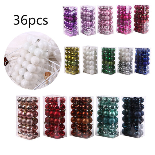 Amazon 36 Christmas ball set, 4cm Christmas decorations, Christmas tree decoration balls, special-shaped balls