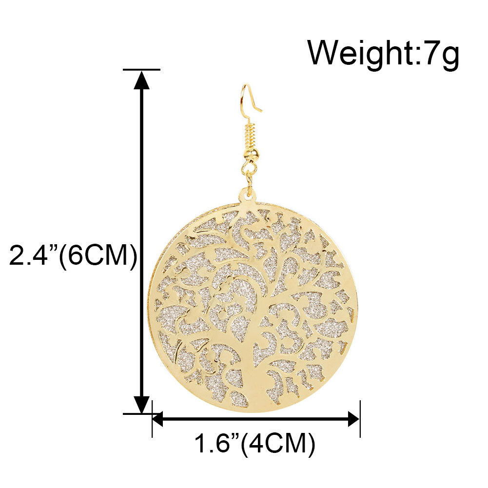 Alloy Double-layer Hollow Leaf Frosted Style Simple Earrings Wholesale Nihaojewely display picture 1