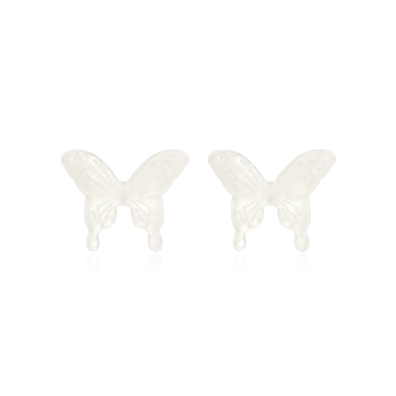 2g Weight Earrings, Ear Studs Classification Wedding, Travel Occasion Bow Knot Pattern Women'S Gender White, Pink, Purple Color Fashion New Three-dimensional Butterfly Korea Trendy Fashion Wild Resin Earrings Wholesale Nihaojewelry 22