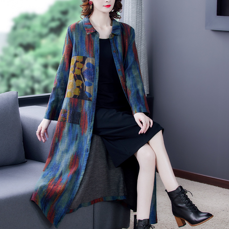 风衣外套女2020新款大码长袖中长款时尚气质优雅宽松遮肉显瘦大衣|ms