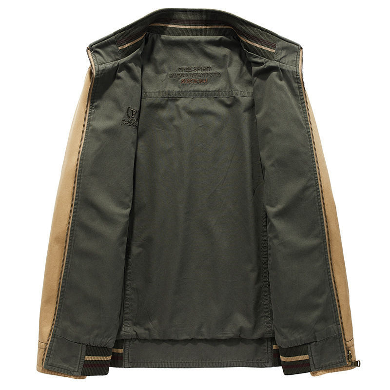 Primavera transfronteriza nueva chaqueta de ropa de hombre de doble cara, chaqueta de hombre de cuello vertical, chaqueta de hombre de doble cara