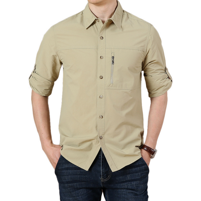 Spring and Autumn New Men's Quick-drying Long-sleeved Shirt Outdoor Mountaineering Quick-drying Large Size Work Shirt Men's Loose Top Spring and Autumn New Men's Quick-drying Long-sleeved Shirt Outdoor Mountaineering Quick-drying Large Size Work Shirt Men's Loose Top