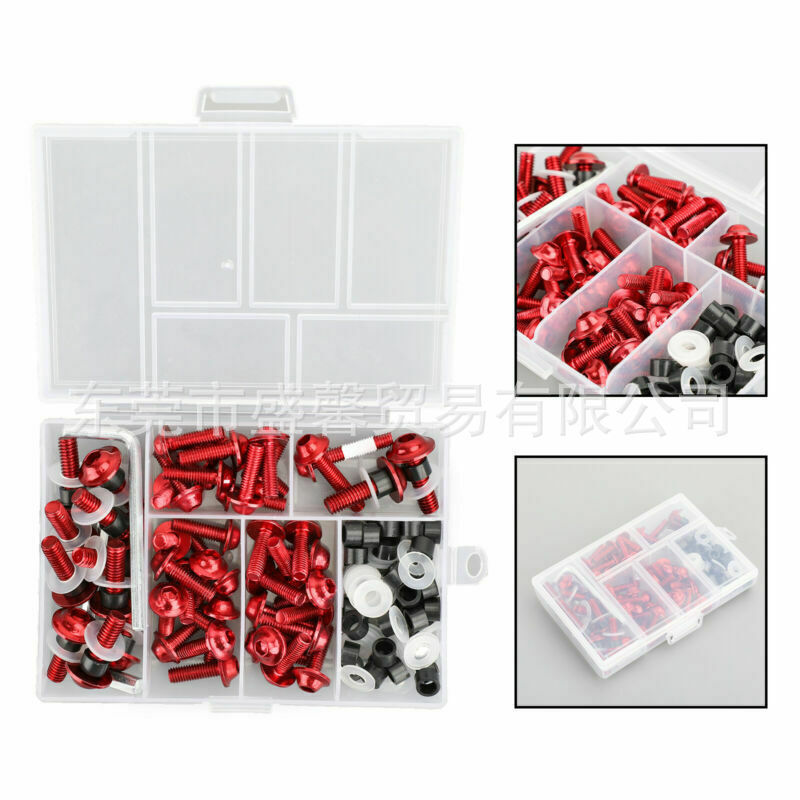 158PCs clip screw color screw Motorcycle fairing windshield mirror body modification Bolt set