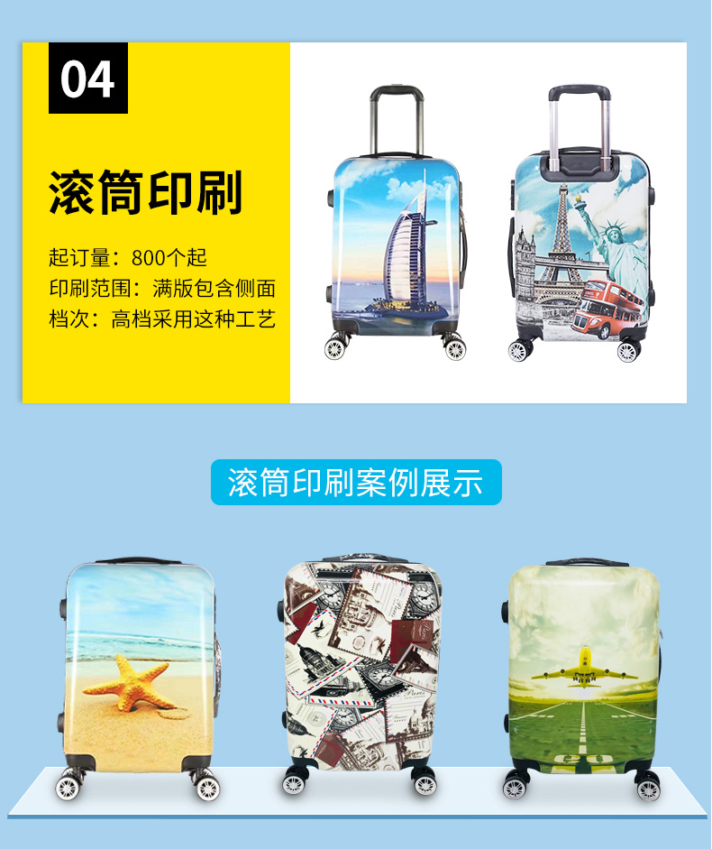 箱包定制logo新款旅行箱礼品箱 铝框万向轮拉杆箱印刷 迷彩行李箱详情16