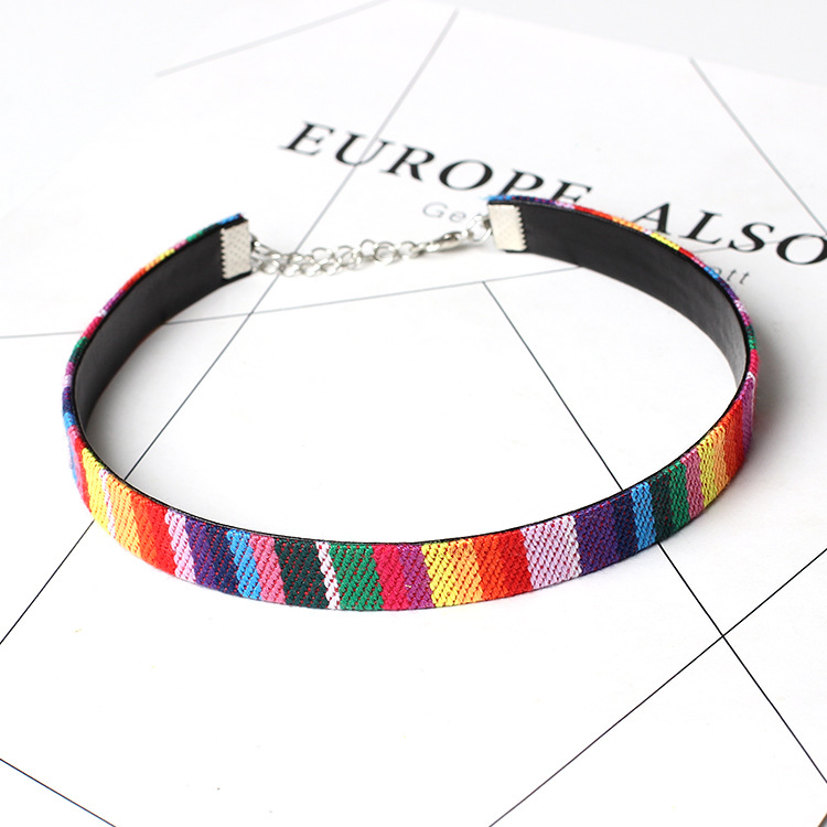 5g Weight Choker Classification Wedding, Travel Occasion Women'S Gender Ethnic Style Style Blue, Black Color Fashion Handmade Color Embroidery Short Necklace Wholesale 7
