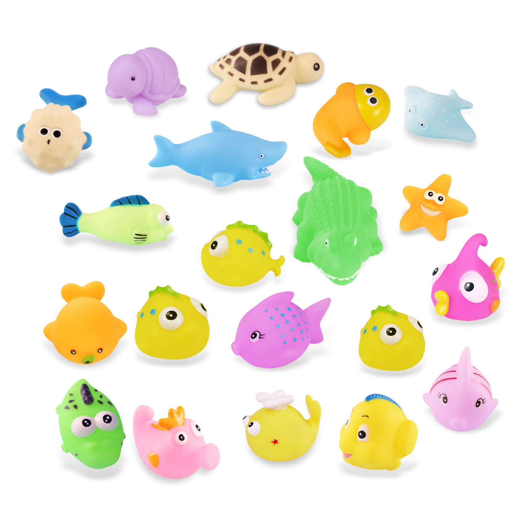 戏水海洋动物玩具儿童浴室捏捏叫玩具活动礼品搪胶工厂