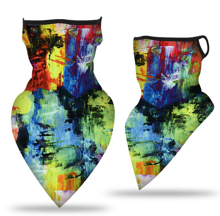 Oído-colgando triángulo bufanda hielo malla de seda máscara transpirable cuello cubierta al aire libre equitación pesca a prueba de viento protector solar cara toalla bufanda