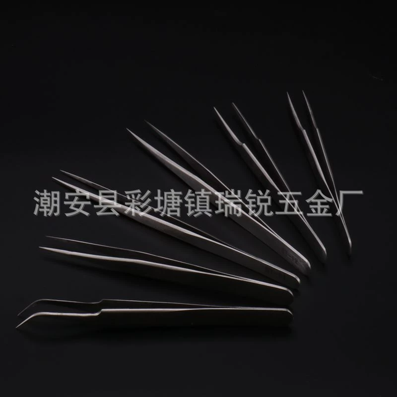 Tweezers stainless steel, anti-static electric tools set from black spots