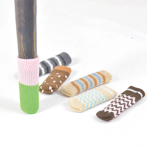 Table leg cover knitted door handle protective cover thickened wear-resistant chair leg non-slip wool cartoon home protective pad