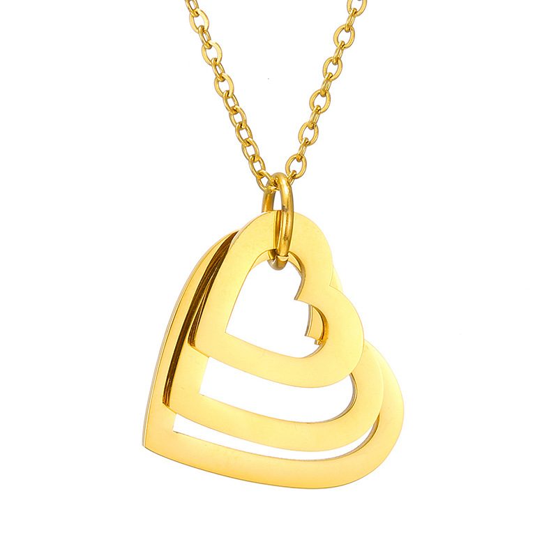 Style Simple Forme De Cœur Acier Inoxydable Placage Pendentif 1 Pièce display picture 4