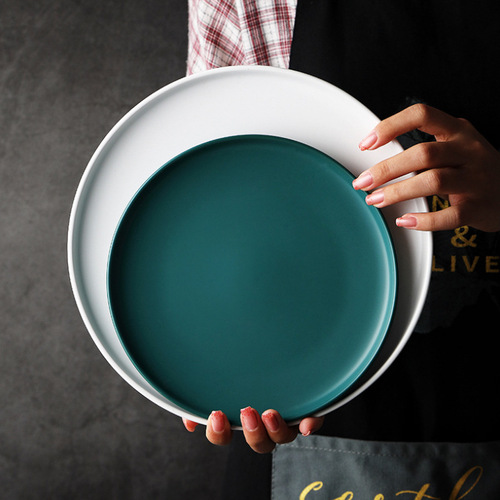 Nordic creative ceramic steak plate western dinner plate tray home use serving plate popular Instagram tableware breakfast plate flat plate