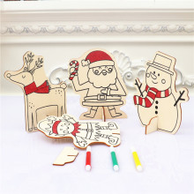 圣诞节木质摆件装饰品 DIY手工制作画画益智儿童玩具小礼物礼品