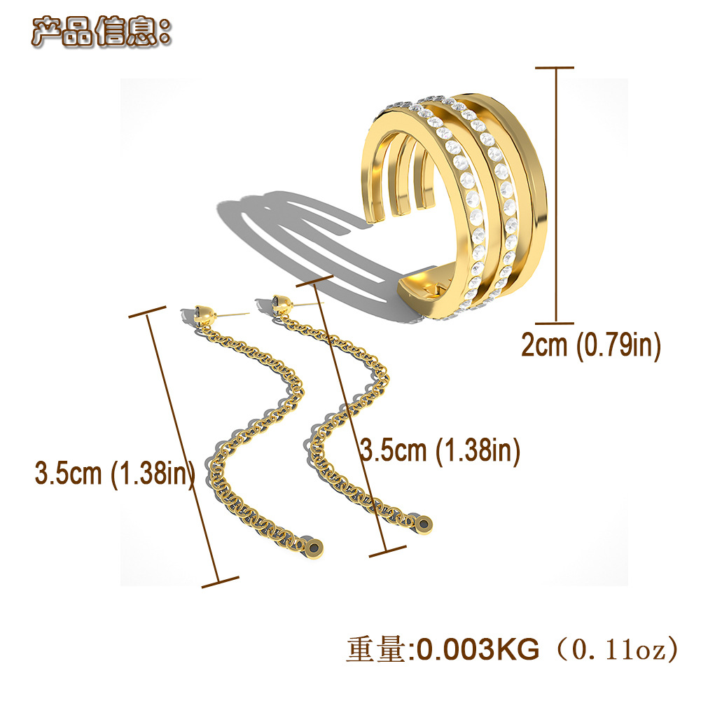 Populares Pendientes Asimétricos En Forma De C De Diamantes display picture 1