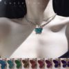 LCD color changing multi -color butterfly double -layer bead chain barchain necklace