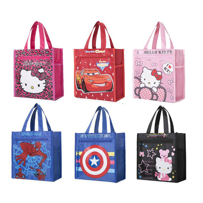 hellokitty帆布收納袋午餐包卡通手提便攜便當袋上班族學生飯盒袋