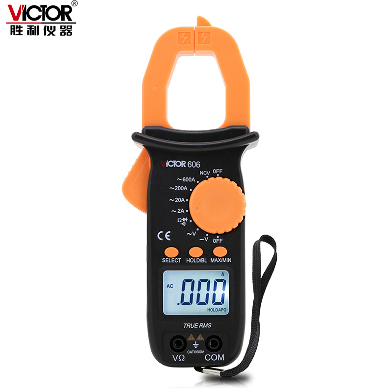 钳形万用表VC606钳形电流表电工万能表自动量程钳型表勾表