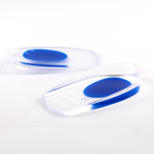 Silicone shock-absorbing heel pad invisible inner heightening soft heel pad men's and women's silicone insole military training half size pad shipping