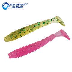 Factory-direct supply: 5cm Spiral-Textured T-Tail Soft Worm, Single-Tail Soft Bait, Lifelike Lure, Silicone Soft Fish—Available in 11 Vibrant Colors