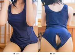 Lingerie swimwear high elasticity open-bottom Japanese school style dead sleep swimwear open-bottom one-piece drop shipping