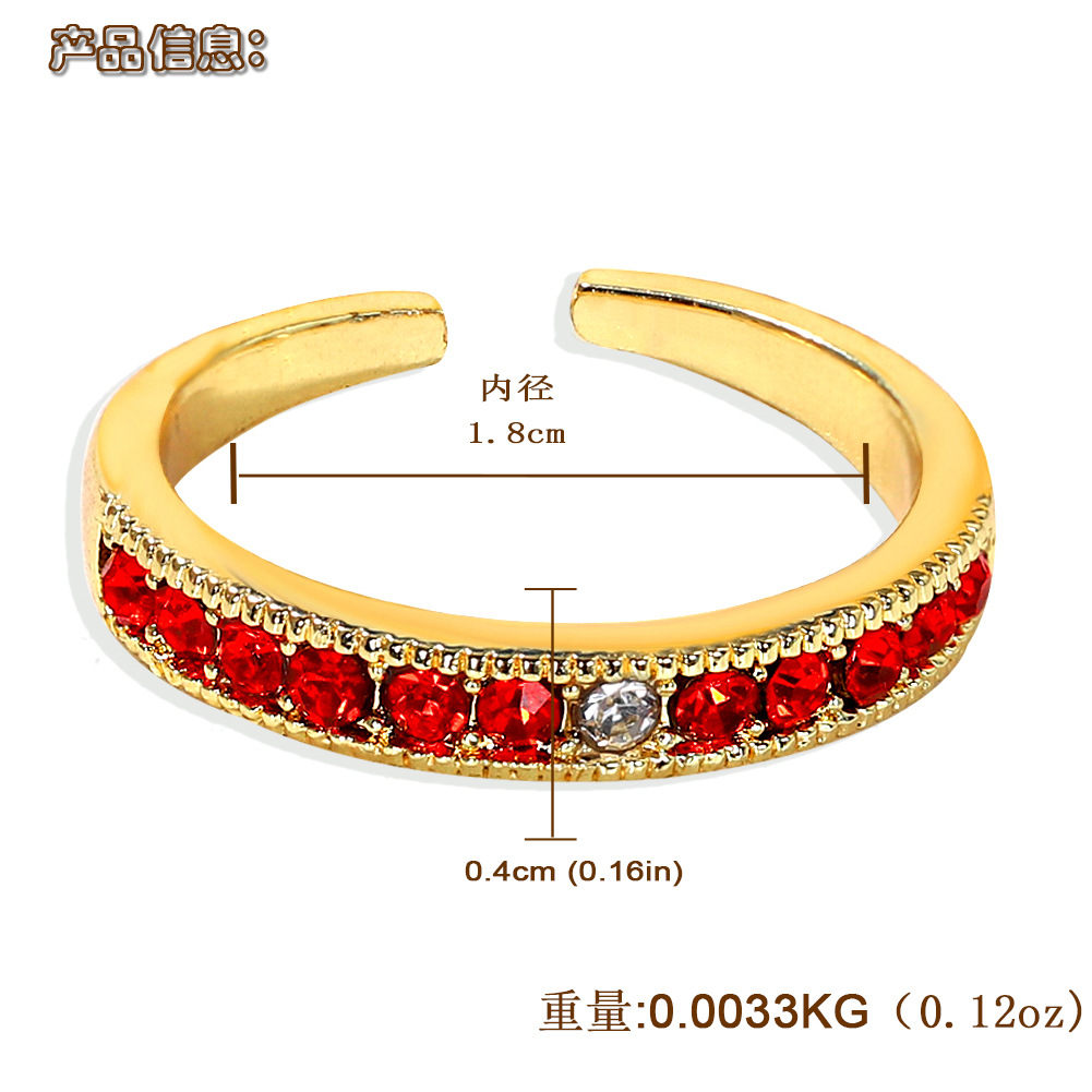 Série De Pierres Précieuses En Strass Transparent Rouge Ouvert En Cuivre Incrusté De Zirconium En Gros Nihaojewerly display picture 1