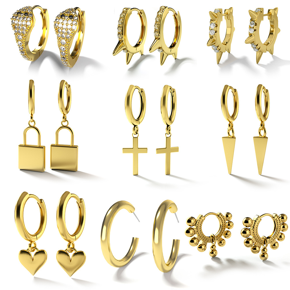 Irregular Pattern Fashion Irregular Diamond Copper Artificial Gemstones Earrings
