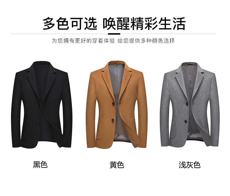 Áo vest nam dáng ôm chất liệu len phong cách Hàn Quốc, áo khoác vest công sở mùa thu đông — Màu vàng, Màu đen, Xám nhạt chi tiết 5