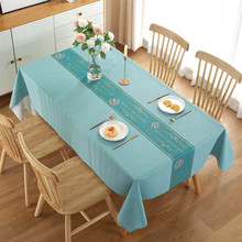 桌布防水防油免洗台布长方形北欧ins高档茶几布艺PVC餐桌布