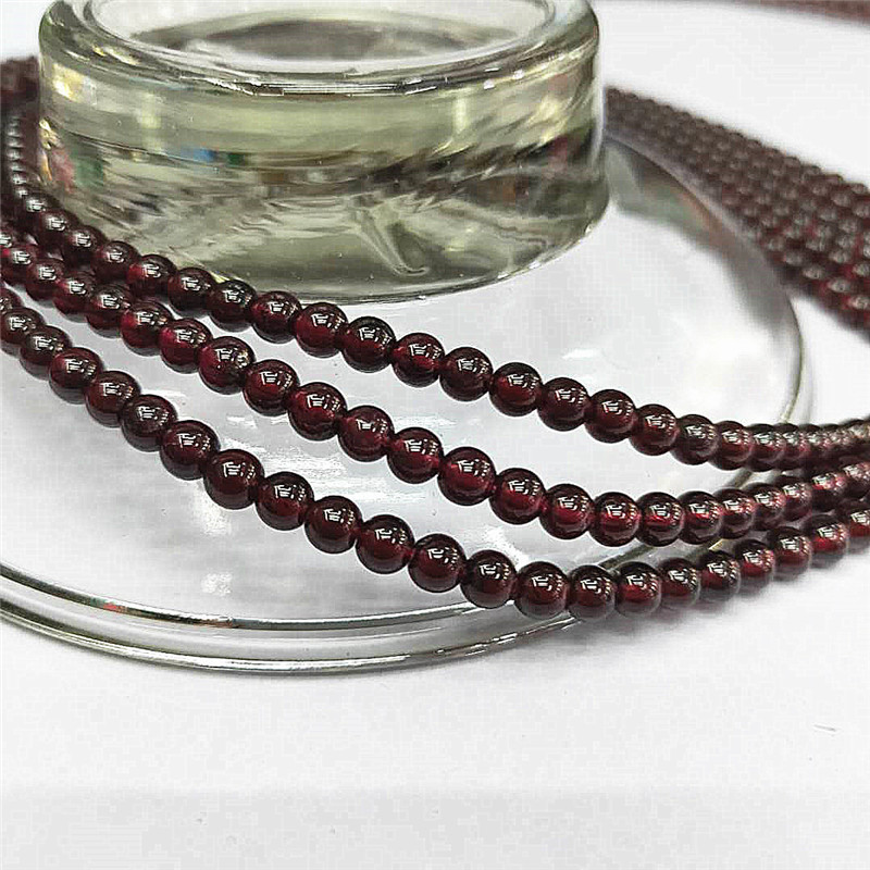 Factory direct sales of natural 5A-grade garnet loose beads, wholesale of semi-finished purple-toothed black round beads, and jewelry matching beads detail image 10