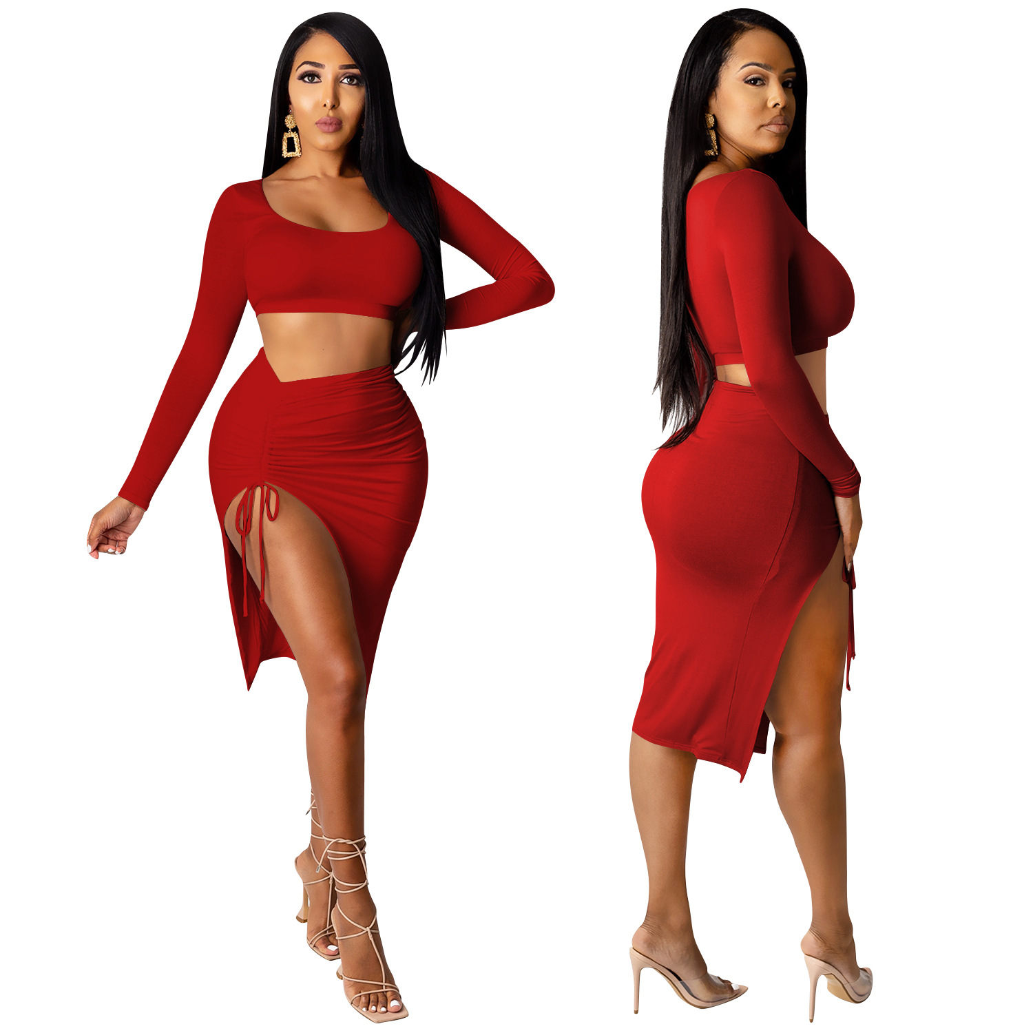 Sexy Pleated 2-Piece Set NSXYZ68578