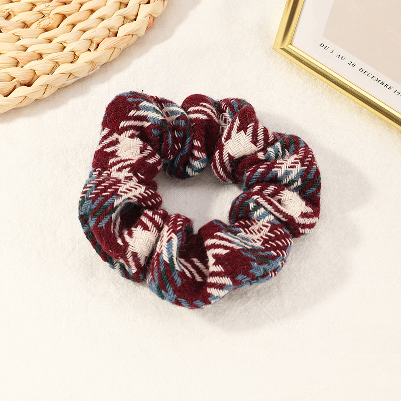 Blue Large Intestine Lattice Thick  Hair Scrunchies display picture 5