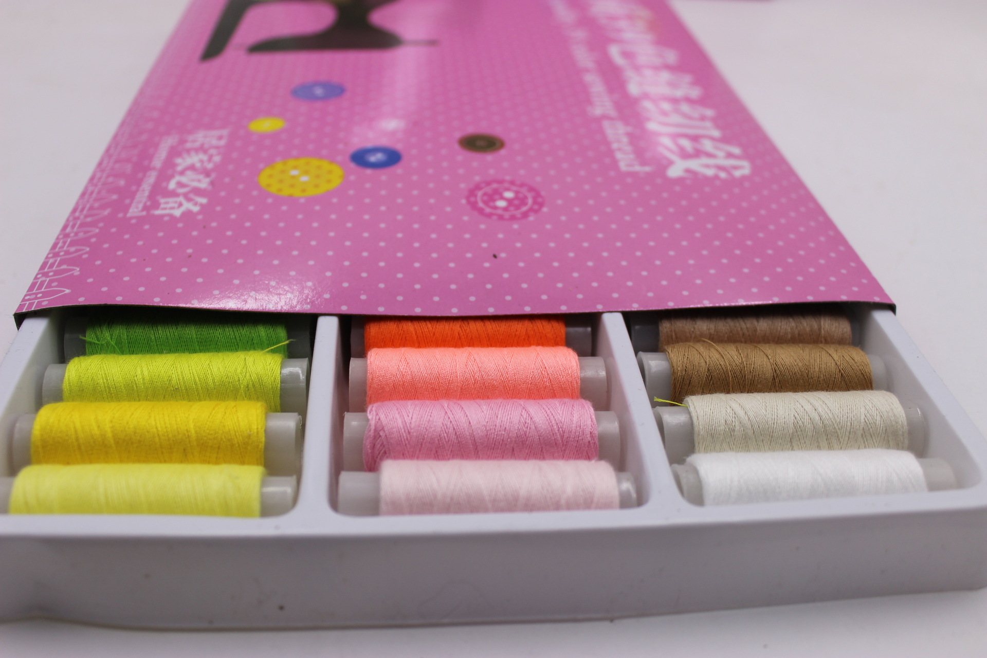 供应跨境39色缝纫线盒装 家用缝纫机线小轴线DIY手工线手缝线套装|ms