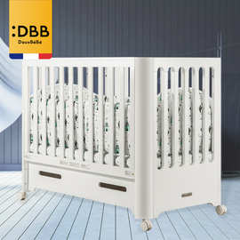 Douxbebe婴儿床实木多功能拼接大床宝宝游戏滚轮床新生儿bb床批发