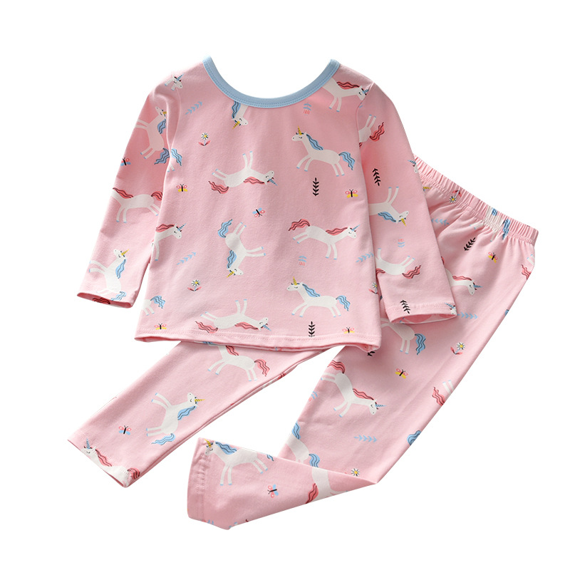 (2개) 여자 서양식 잠옷 홈 옷 2021 새 봄과 가을  긴 소매 캐주얼 세트 소년 홈 투피스 세트