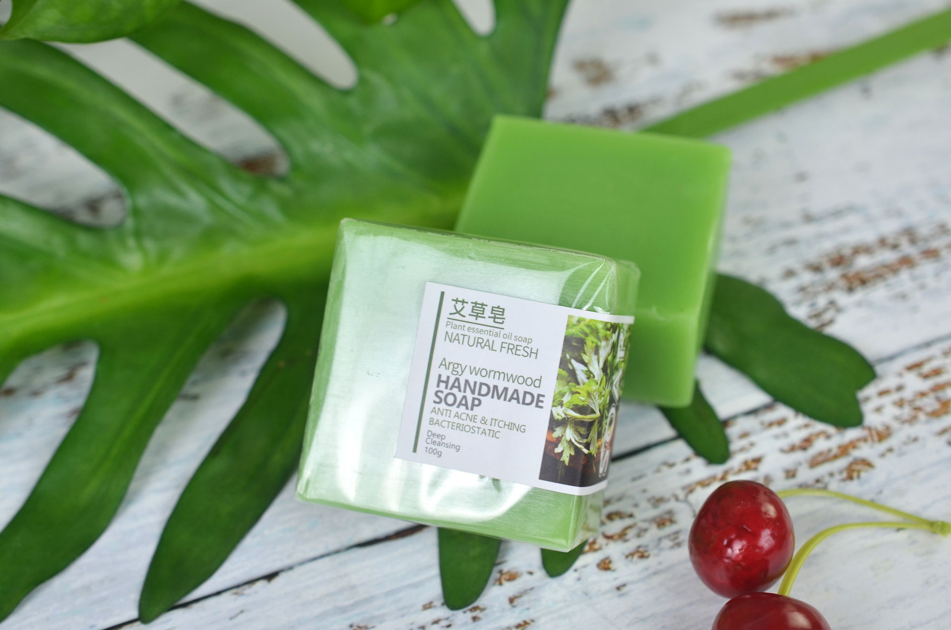 Natural Wormwood Essential Oil Handmade Soap, Face and Bath Bar for Daily Wellness Care, Mite-Control Formula for detail image