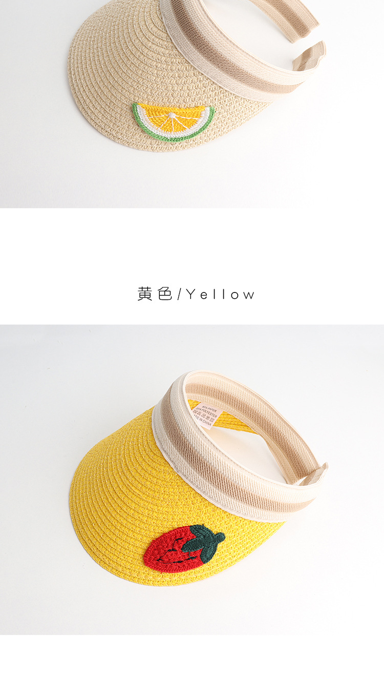 Children's Hat Summer Baby Sun Hat Little Girl Cute Cartoon Fruit Straw Hat Boy Sunscreen Empty Top Hat Wholesale Nihaojewelry display picture 4