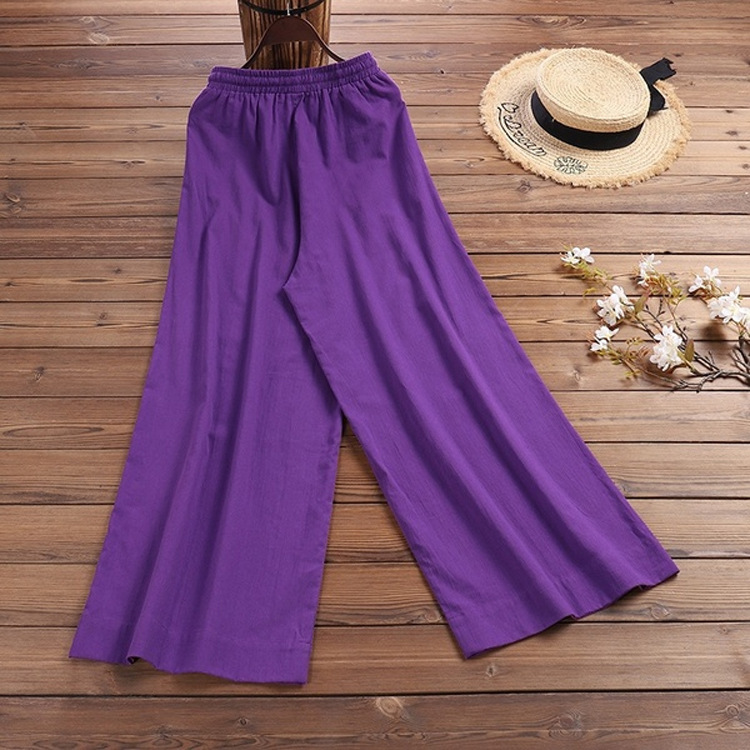 Spring, Autumn Season Women'S Gender Casual Style Women's Daily Casual Solid Color Full Length Wide Leg Pants