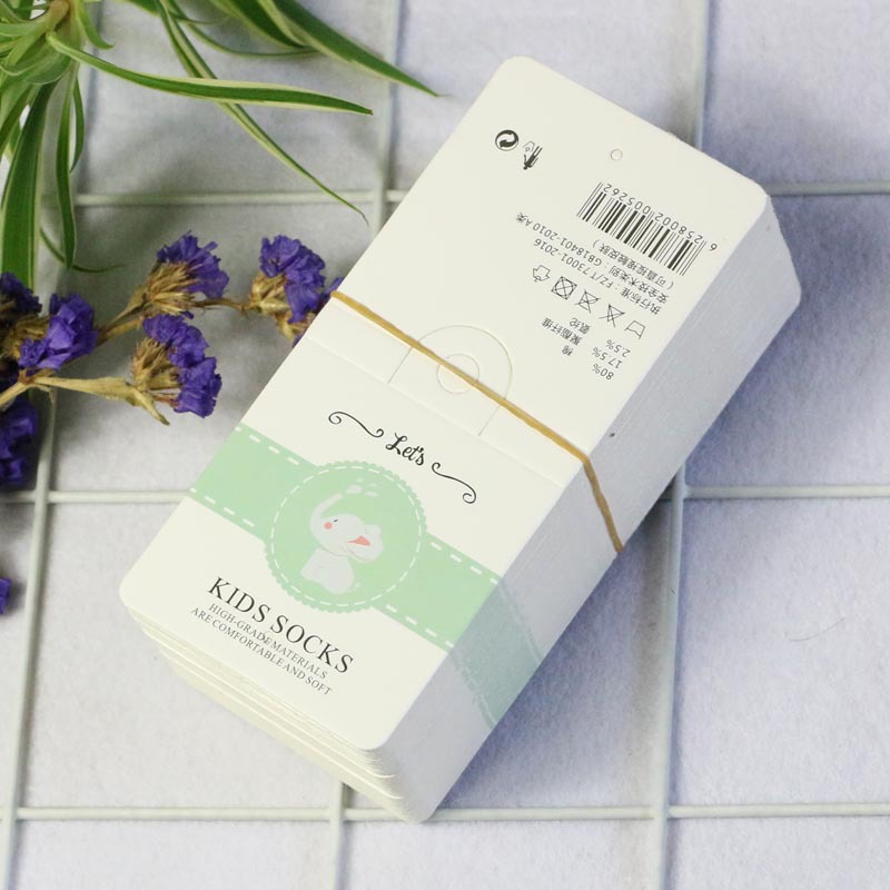 kids socks儿童袜子商标卡通小象宝宝袜子吊牌可爱婴童袜包装现货