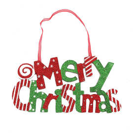 圣诞节装饰品KT板撒金粉字母牌挂件门挂圣诞树配饰商场英文吊牌