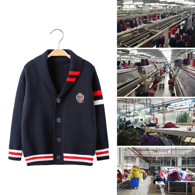 Primary and secondary school students men and women Children's clothing children Long sleeve Sweater school uniform Cardigan sweater machining coat Class clothes customized