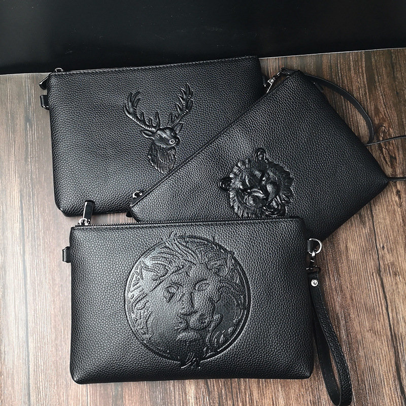 factory Direct selling One piece On behalf of personality pattern clutch bag Soft leather wallet Sociology Guy Grab bag Mobile phone bag