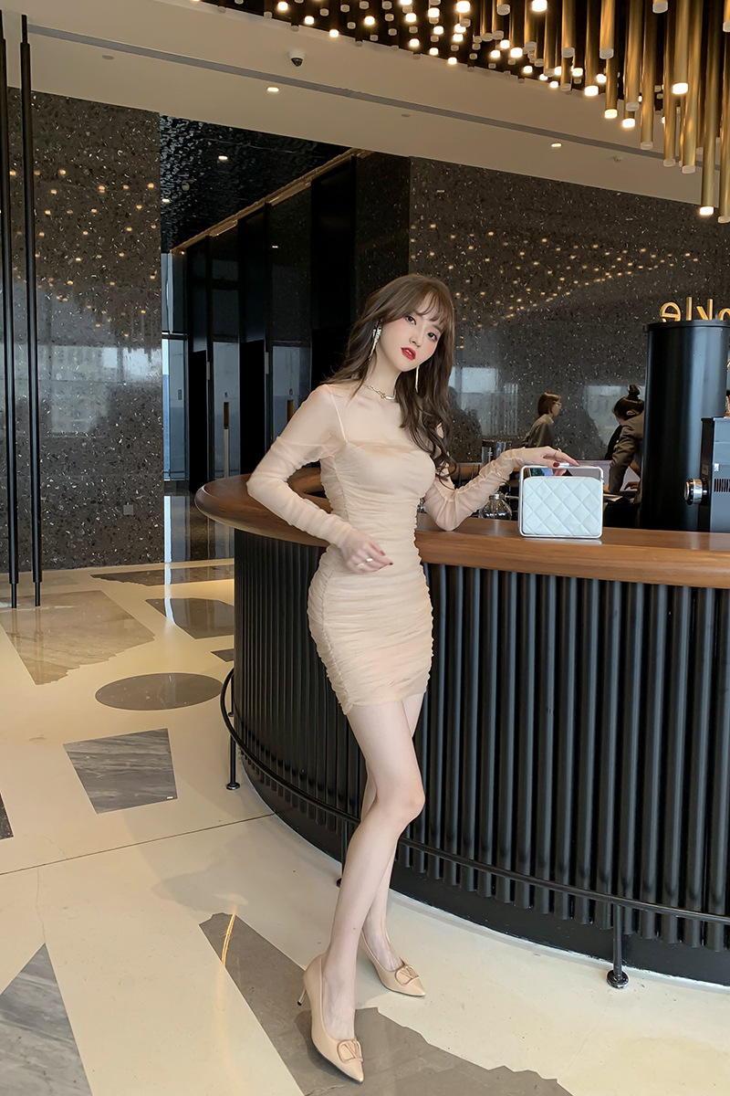 B7483 980K VÁY ĐẦM LIỀN THÂN NỮ CHOTDNG DÁNG ÔM BODY GỢI CẢM SEXY LƯỚI MỎNG MÙA XUÂN THU ĐÔNG THỜI TRANG NỮ G03 SẢN PHẨM MỚI